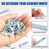 RV Screws White Pan Head Screw 8 x1-1/2 for RV Interior and Exterior, Quad Drive Twin Fast Thread Fasteners, Enclosed Trailer Self-Tapping Sheet Metal Screws - 100 Pcs view 4