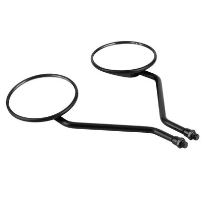 Horett 1 Pair 10MM Thread Universal Motorcycle Black Rounded Side Back Rear View Mirror