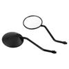 Horett 1 Pair 10MM Thread Universal Motorcycle Black Rounded Side Back Rear View Mirror view 3
