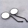 Horett 1 Pair 10MM Thread Universal Motorcycle Black Rounded Side Back Rear View Mirror view 4