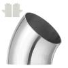 MECCANIXITY 2 Pack 45 Degree Mandrel Bend Elbow with Welding Gloves, 60mm(2-3/8") OD 14 GA/0.08 inch Thickness 304 Stainless Steel 45Exhaust Elbow for Exhaust System, Stair Handrail HVAC view 1