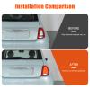 Tumukiw Tail Light Lamp Cover Trim Compatible with Fiat 500 2016-2024 Tail Light Panel Protection Cover Trim Decoration Accessories (Orange) view 2