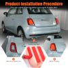 Tumukiw Tail Light Lamp Cover Trim Compatible with Fiat 500 2016-2024 Tail Light Panel Protection Cover Trim Decoration Accessories (Orange) view 3