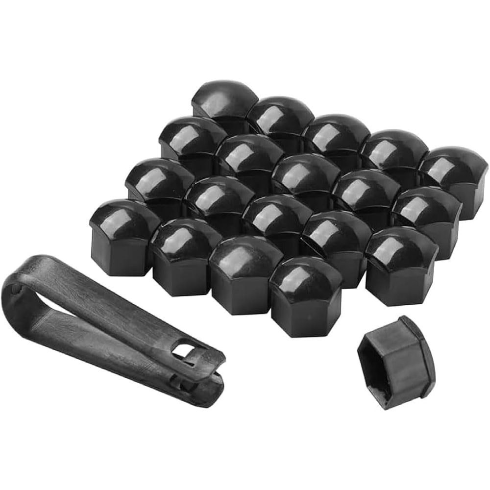 YUFENGLIHAI 20Pcs Lug Nut Covers for Tesla Model Y, Car Wheel Center Bolt Caps Rim Protection Rustproof Replacement with Removal Tool,A/Black-B/19mm