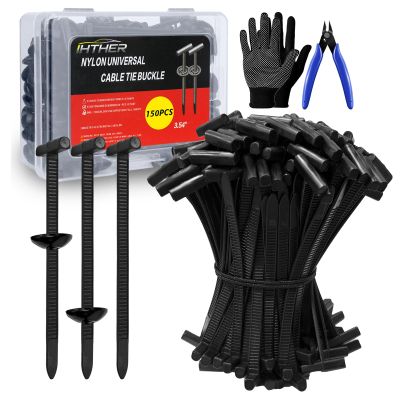 150PCS Upgraded Nylon Universal Cable Tie Buckle,Self-Locking Multifunctional Zipper Clips, Zip Ties Heavy Duty with UV Resistance for Car Bumper Fender Repair, Home, Garden, and Outdoor Organization