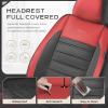 Coverado Car Seat Covers Front Seats, Luxury Leather Car Seat Covers, Automotive Mesh Seat Covers 2 Pack, Airbag-Compatible, Black Red Seat Covers for SUV Sedan Truck view 3