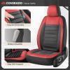 Coverado Car Seat Covers Front Seats, Luxury Leather Car Seat Covers, Automotive Mesh Seat Covers 2 Pack, Airbag-Compatible, Black Red Seat Covers for SUV Sedan Truck view 4