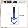 PATIKIL 2 Pcs Evil Heart Shaped Car Handle Straps, Car Hanging Accessories Bumper Warning Ring Drift Charm for Auto Bus Decor Interior Exterior Decoration, Blue (Black Strap) view 2