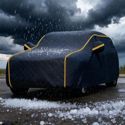 Full Car Cover for Dodge Caliber 5-Door 2006-2010,Thicken Hail Padded Car Covers Waterproof Snowproof UV Protection Tarpaulin with Zipper Door