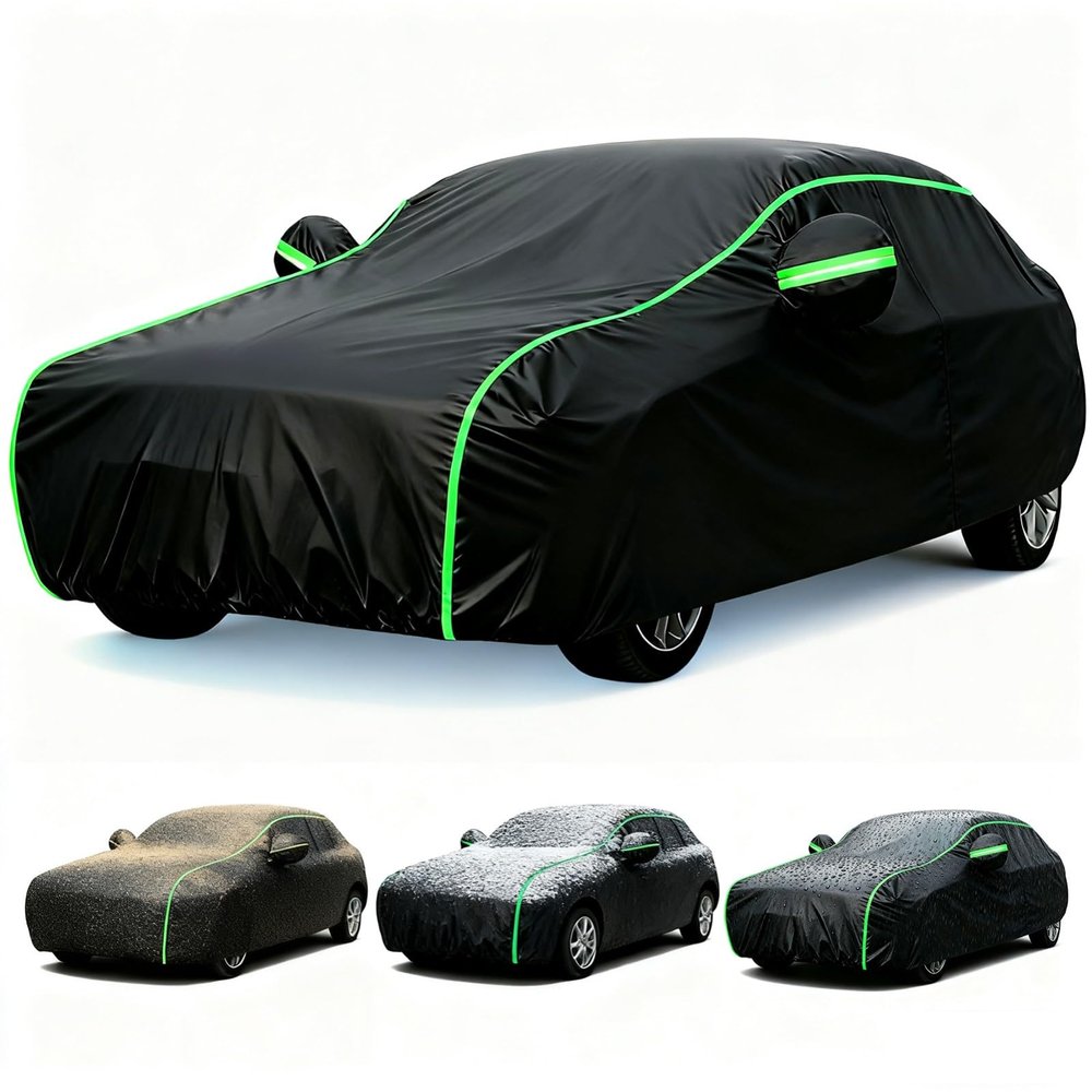 Waterproof Car Cover Compatible with Citroen AMI 2020-2023,SUV Car Cover Heavy Duty Waterproof Protector with Reflective Strips Full Exterior Covers with Door Zipper hdfh6