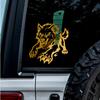 2 Pcs - No Background - Waterproof Car Sticker Decal of Peeking Wild Wolf with Paws Nature Inspired Animal Sticker for Home Wall Decoration (Metallic Gold, 3.8'' x 3.9'') |K17371GO view 1