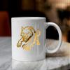 2 Pcs - No Background - Waterproof Car Sticker Decal of Peeking Wild Wolf with Paws Nature Inspired Animal Sticker for Home Wall Decoration (Metallic Gold, 3.8'' x 3.9'') |K17371GO view 2
