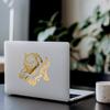 2 Pcs - No Background - Waterproof Car Sticker Decal of Peeking Wild Wolf with Paws Nature Inspired Animal Sticker for Home Wall Decoration (Metallic Gold, 3.8'' x 3.9'') |K17371GO view 3