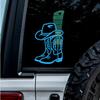 2 Pcs - No Background - Waterproof Car Sticker Decal of Cowboy Boots Sticker Design for Rustic Decor and Western-Themed Home Decorations (Azure Blue, 5.6'' x 7.9'') |K17563BE view 1