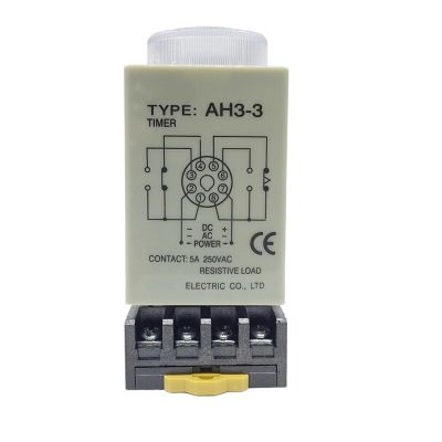 1PC AH3-3 Power On Delay Timer Time Relay 1S 3S 6S 10S 30S 60S 3 metres 6M 10M 30M 60M with PF083A Base 12VDC(30S)