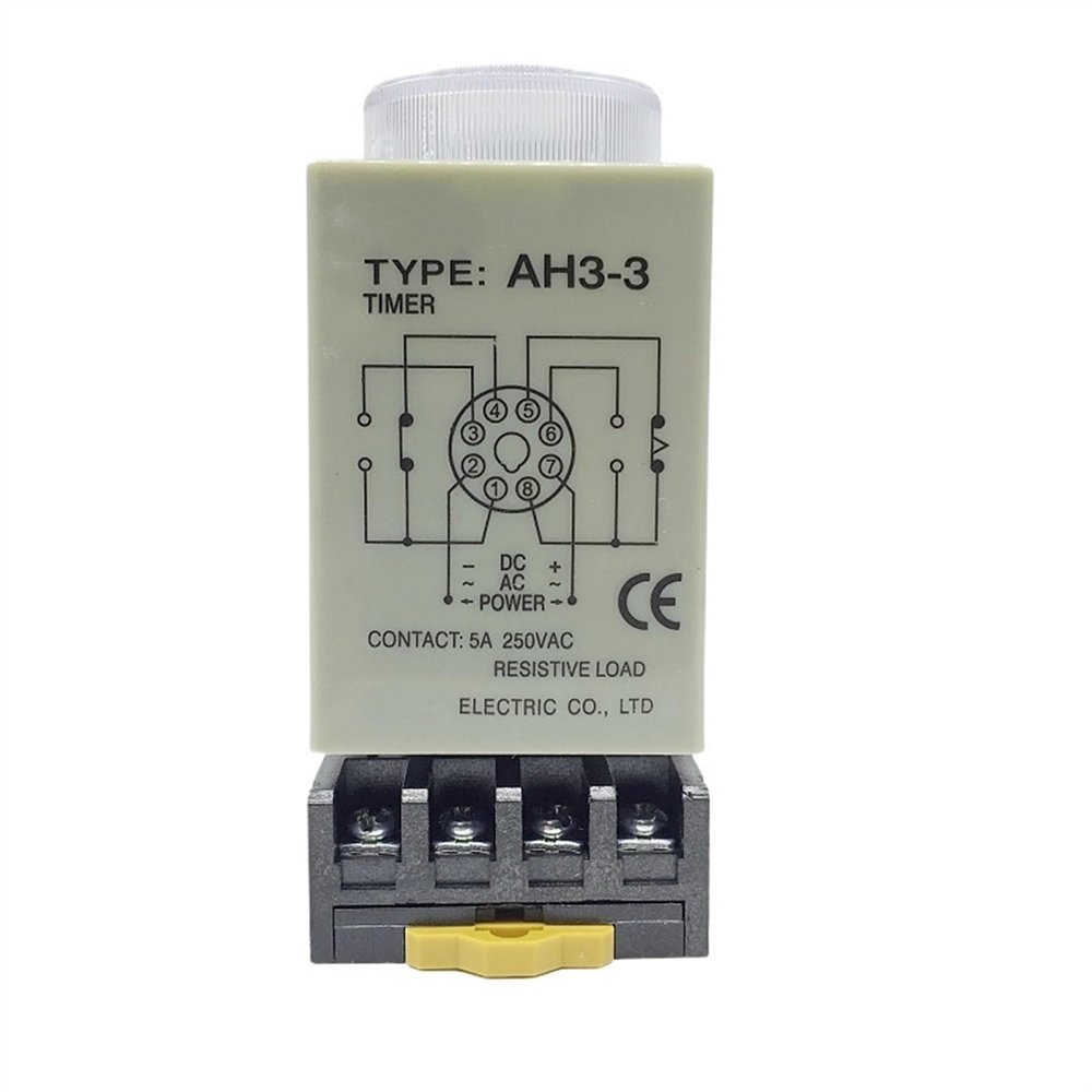 1PC AH3-3 Power On Delay Timer Time Relay 1S 3S 6S 10S 30S 60S 3 metres 6M 10M 30M 60M with PF083A Base 12VDC(30S)