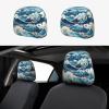 Qwvbn Ukiyo-e style waves Prints Car headrest covers 2-pack, soft and comfortable, good stretchability for cars, trucks and vans view 1