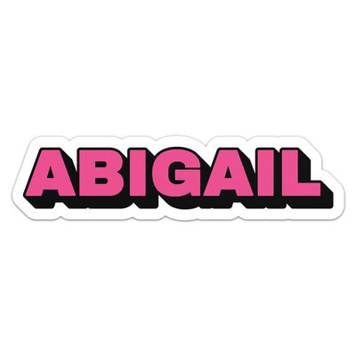 Abigail Name Sticker - Waterproof Vinyl Decal for Car Bumper, Water Bottle Laptop Bike Luggage Phone Cases Wall Window, Sticker - 5'' Longer Side