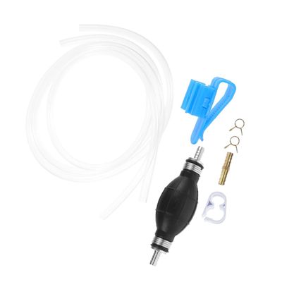Parliky Manual Hand Fuel Transfer Pump Kit with PVC Hose Gasoline Siphon Pump for Efficient Fuel Extraction Lightweight Plastic Construction Anti-backflow Design for Cars and Equipment