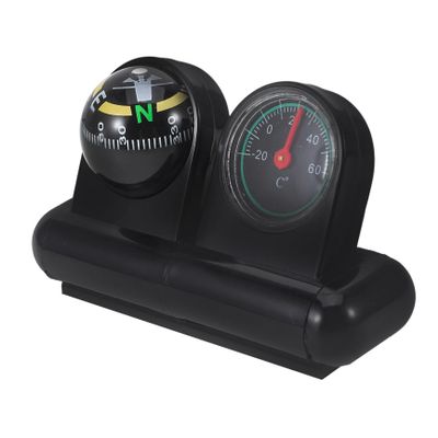 Gogogmee Accurate Car Compass and Thermometer Dashboard Ornament Rotatable Vehicle Navigation Instrument with Precise Temperature Reading Sleek Minimalist Design for Cars and Trucks