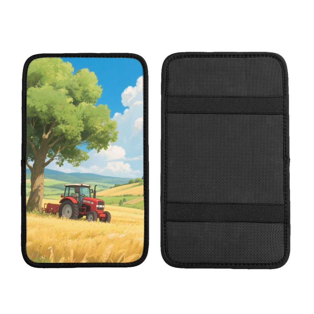 Farm Tractor Memory Foam Car Armrest Cover, Universal Center Console Pad Waterproof Pu Leather Elbow Rest for Driving Comfort&Pressure Relief Fits Cars, Suvs, Trucks Perfect for Road Trip