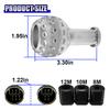 YoRise Car Round Ball Shift Knob, Aluminum Alloy Gear Shifter Knobs with 3 Adapters & 5/6 Speed Stickers, Car Stick Shift Knob Replacement Fit Most Manual Automatic Cars (Silver) view 2