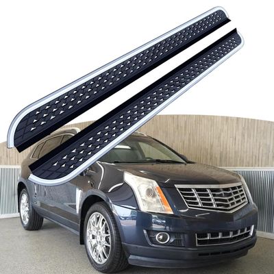 BRYNZAXTOL 2PCS Aluminum 4.7 Wide Fixed Side Steps with Brackets Fit for Cadillac SRX 2010-2016 Aftermarket Running Boards Nerf Bars Rails Stepping Plates Pedals (MTX)