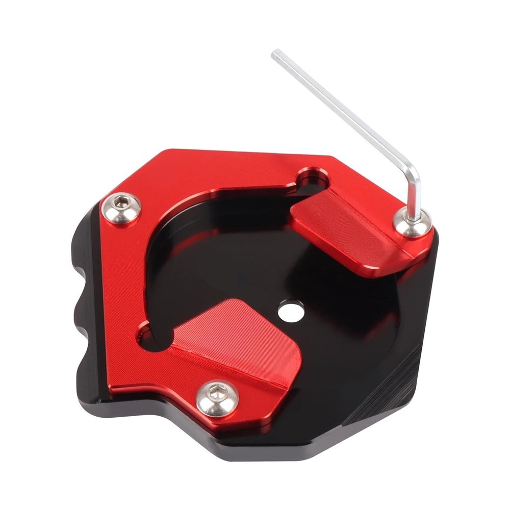 For XT 1200 Z For Tenere 1200 For XT1200Z For XT1200ZE Motorcycle CNC Kickstand Foot Side Stand Enlarge Extension Plate Pad Enlarger Plate(Red)
