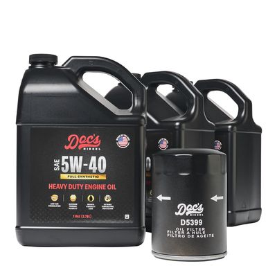 Doc's Diesel 6.6L Duramax Oil Change Kit for Chevrolet and GMC 2500HD, 3500HD 2001-2019, 5W-40 Full Synthetic Engine Oil | 3-Gallon