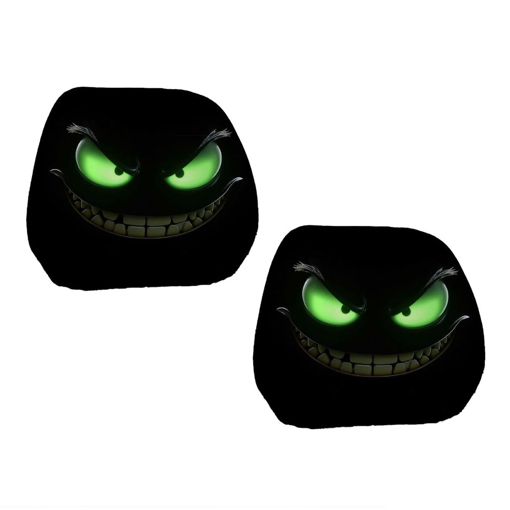 Whoasyst Horror Holiday Seat Covers Machine Washable Polyester for SUVs and Auto Interior Gifts Headrest Covers for Car