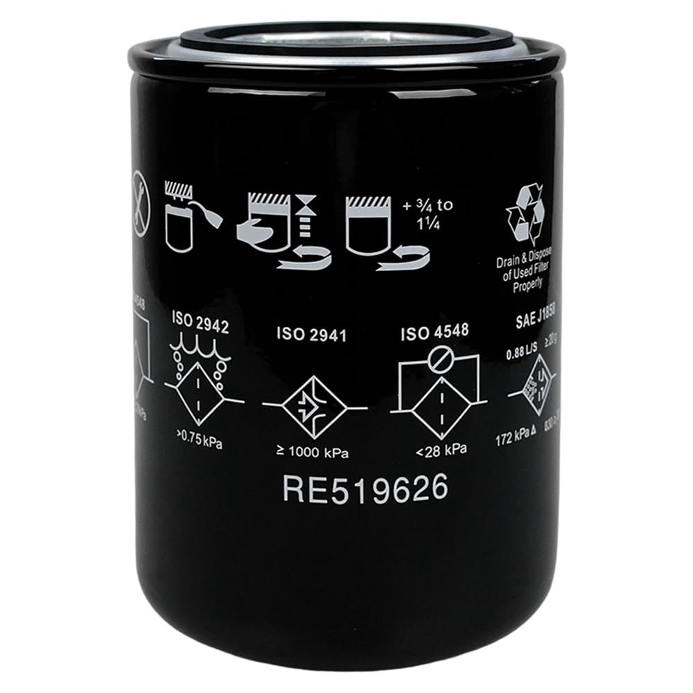 RE519626 Engine Oil Filter Compatible with JD 5055E 5065E 5075E 4120 4320 4520 4720 5045D 5055D 5103 313 315 317 318D 332D L60 R40 Plus W50 W70 3029 4024 5030 6068 B7306 P550758