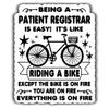 Patient Registrar Vinyl Sticker 4.5in Being a Patient Registrar is Easy, It's Like Ride A Bike On Fire - Waterproof Vinyl Stickers Gift for Coworker - Decal for Laptop, Tumbler, Mug, Cup view 1