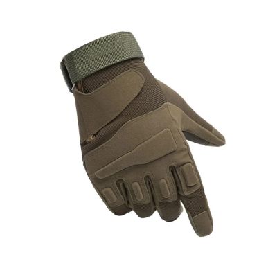 LOKLNEYK Unisex Full Finger Gloves - Anti-Slip Silicone, Hard Knuckle Protection for Cycling, Motorcycle & Work - Adjustable Strap(Green,M)