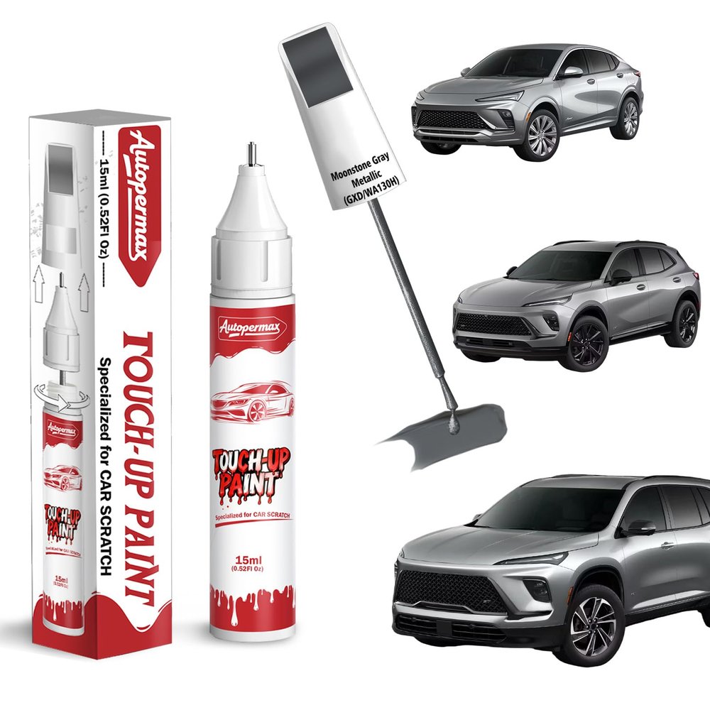 Autopermax Moonstone Gray Metallic(GXD/WA130H) Car Touch Up Paint for Buick, Color Accurate Two-In-One Car Paint Scratch Repair Pen, Professional Scratch Remover for Vehicles Chips and Nicks Scuff