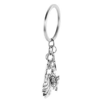 Happyyami Alloy Ocean Life Keychain with Dolphin and Tortoise Shell Charms Metal Car Key Ring for Men Women Portable Lightweight Camper Key Ring Decorative Pendant for Backpack Purse
