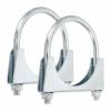 HARFINGTON 2pcs U Bolt Muffler Exhaust Clamp 83mm(3-1/4") Galvanized Iron U-Bolt Clamps Muffler Tip Hook Saddle Exhaust Clip for Tip Pipes Connection view 1