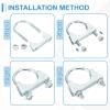 HARFINGTON 2pcs U Bolt Muffler Exhaust Clamp 83mm(3-1/4") Galvanized Iron U-Bolt Clamps Muffler Tip Hook Saddle Exhaust Clip for Tip Pipes Connection view 4