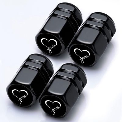 4Pack Christian Jesus Love Tire Valve Stem Cap Religion Car Accessories Aluminum Alloy Rust-Proof Universal Dust Covers Tire Air Cap for Car,Truck,SUV,Bike,Motorcycle Tires,Gifts for Women Men