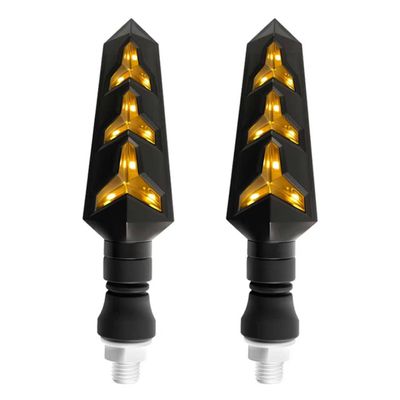 2PCS LED Motorcycle Turn Signals Flow Light Design,Y-shape Motorcycle Turn Signals LED with Amber Light & 25 LEDs Beads,12V Motorcycles Blinkers Motorcycles Accessories