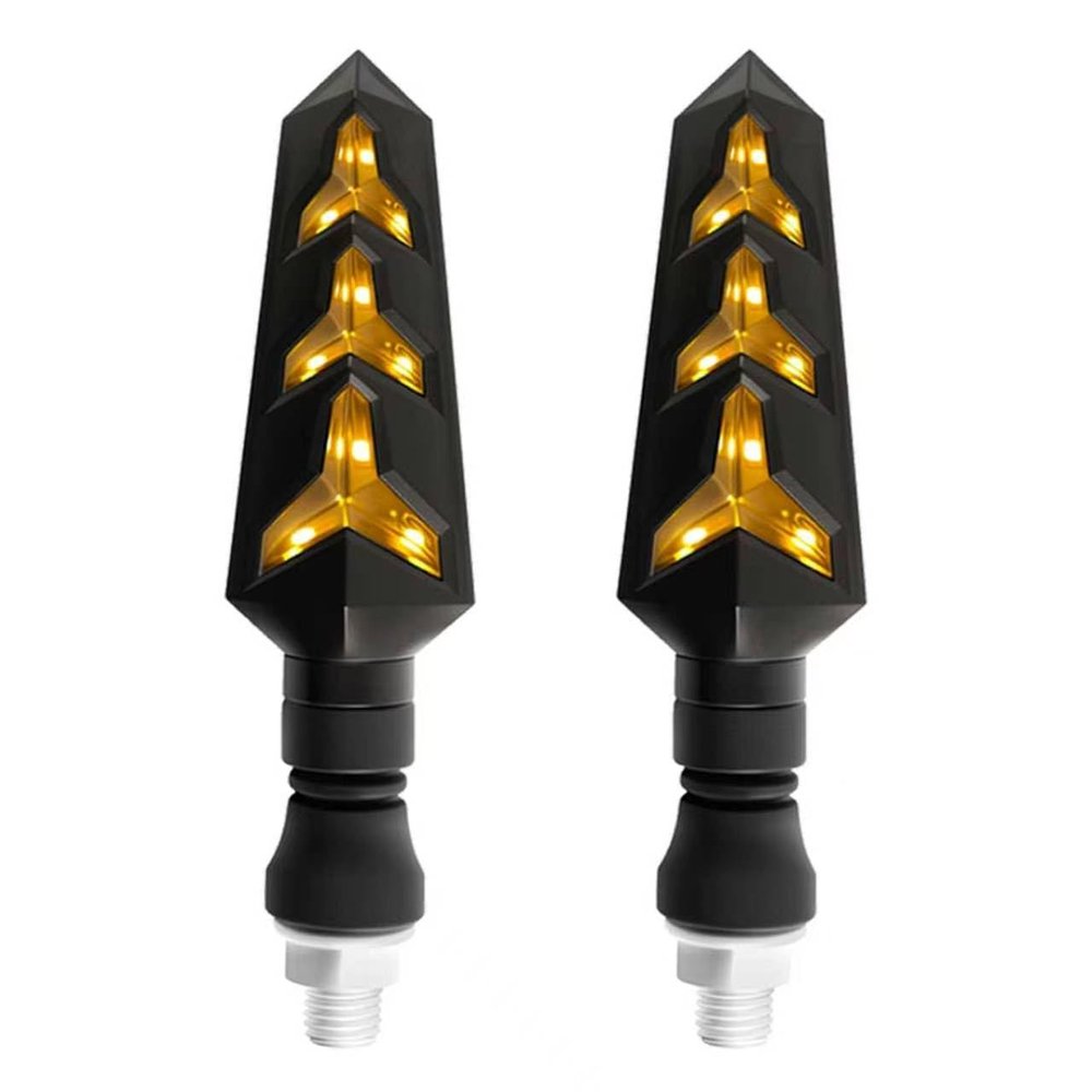 2PCS LED Motorcycle Turn Signals Flow Light Design,Y-shape Motorcycle Turn Signals LED with Amber Light & 25 LEDs Beads,12V Motorcycles Blinkers Motorcycles Accessories