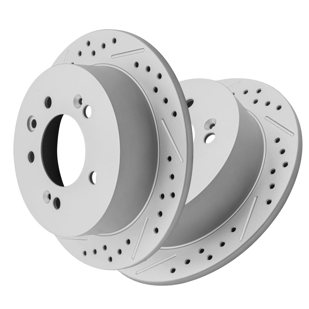 Texunoze Rear Disc Brake Rotors, Drilled Slotted Brake Rotors Kit, Fit for 2007 2008 2009 2010 Hyundai Elantra L4 2.0L