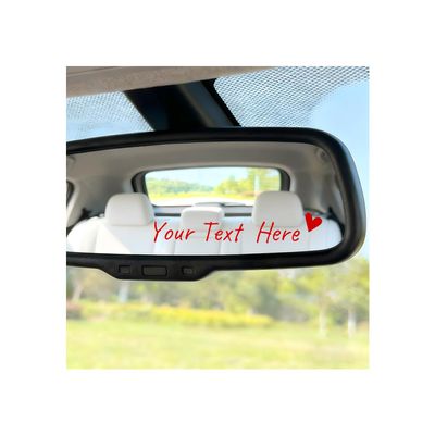 Zpana Your Text Here Car Rearview Mirror Decal, 2PCS Affirmation Reminder Vehicle Rear View Mirror Sticker, Inspirational Automotive Interior Decoration, Universal Fit (Red)