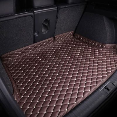 Leather Car Trunk Mat for Lincoln MKZ 2014 2015 2016 2017 2018 2019 2020 Car Cargo Liner Trunk Mat All Weather Protection Car Boot Liner,Coffee