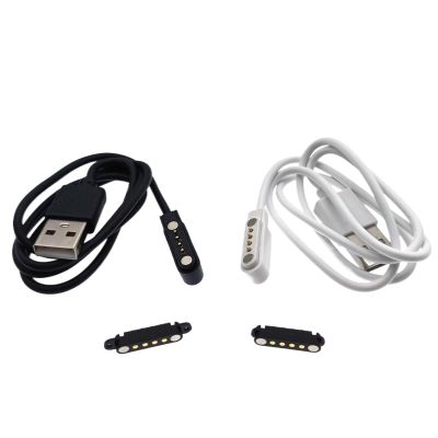 1pcs 2/4/5Pin 2.54mm Pitch USB Magnetic Charging Cable Male Female PogoPin Connector DC Power Wire Magnets Contact(Black 4Pin)
