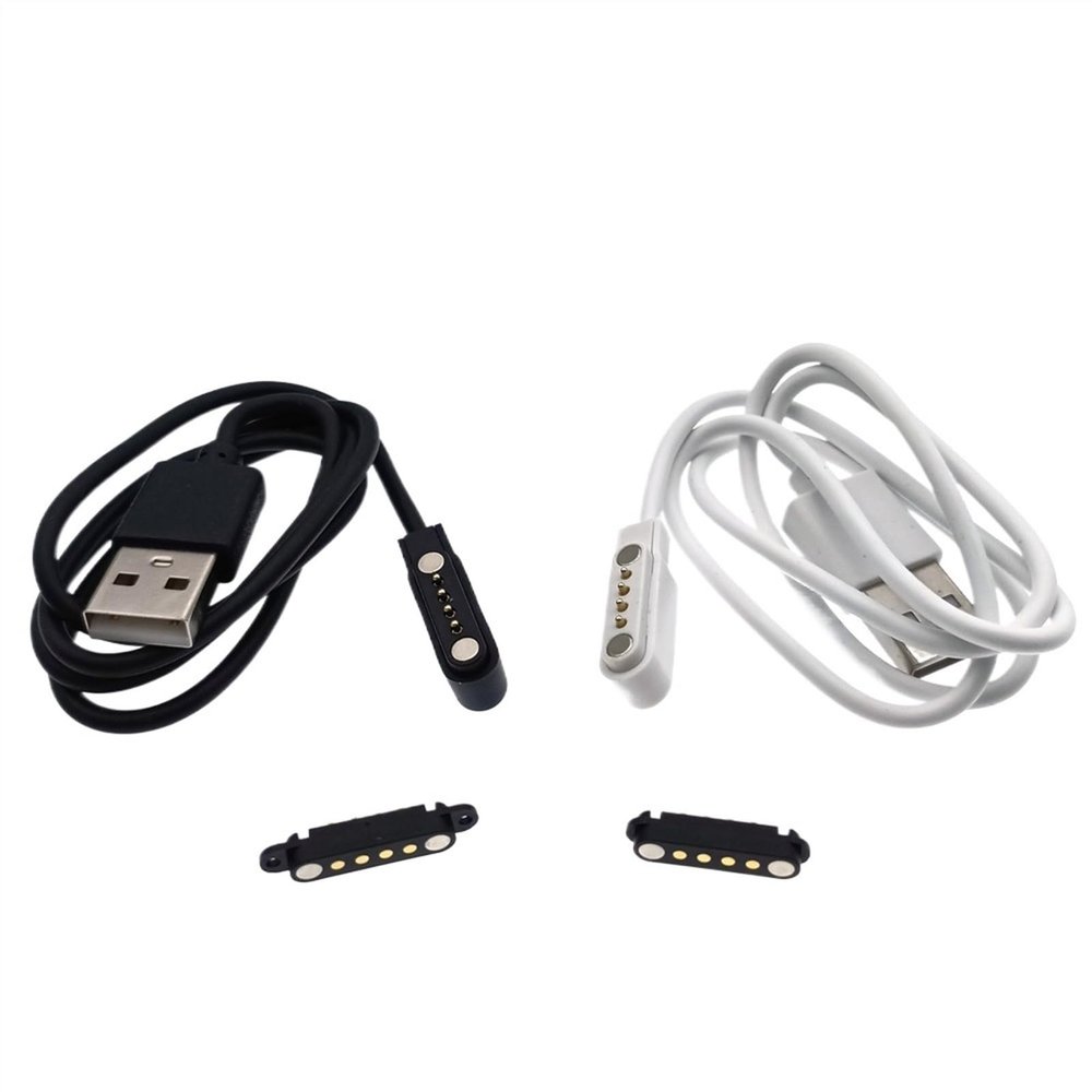 1pcs 2/4/5Pin 2.54mm Pitch USB Magnetic Charging Cable Male Female PogoPin Connector DC Power Wire Magnets Contact(Black 4Pin)