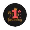 1st Birthday Spare Tire Cover Trailer Tire Covers for Truck SUV Camper Vehicle Wheel Cover Waterproof Sun Dust Protection view 2