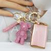 Rayslesan Cute Key Fob Cover with Rhinestone Bear Charm, Bling TPU Smart Key Case for Women, Compatible with Mazda 3 6,CX-30 CX-5 CX-50 CX-60 CX-70 CX-90, MX-5 Miata (Gold Pink) view 3