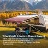 Suncode RV Awning for RV,Camper&Travel TrailersManual RV Awning Complete Kit,Manual Camper Awning,RV Roll Out Awning 13x8Ft White Frame &Burgundy Fade view 2