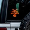 2 Pcs - No Background - Waterproof Car Sticker Decal of Happy Halloween Pumpkin Decor Scary Fun Inspired for Festive Celebrations (Pastel Orange, 5.8'' x 5.6'') |k24313PO view 1