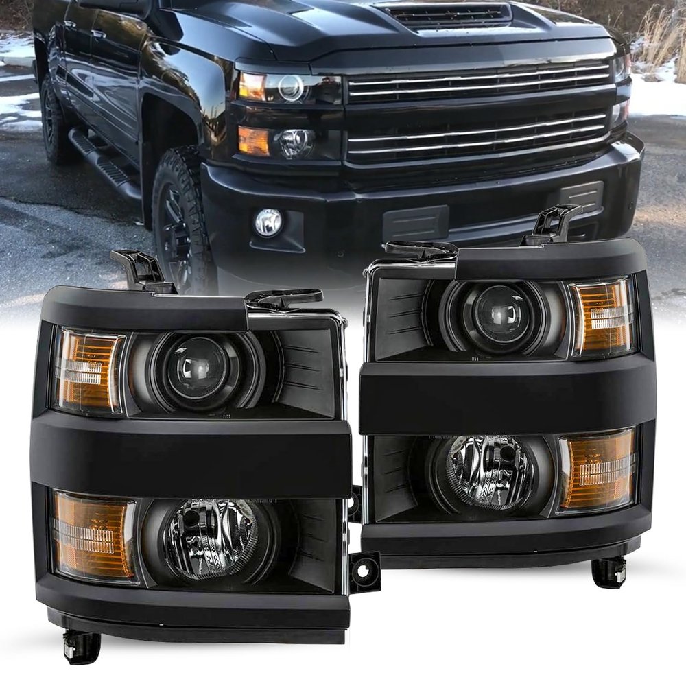 JSBOYAT Fits for 2015-2019 Chevy Silverado 2500 3500 HD Headlight Assembly